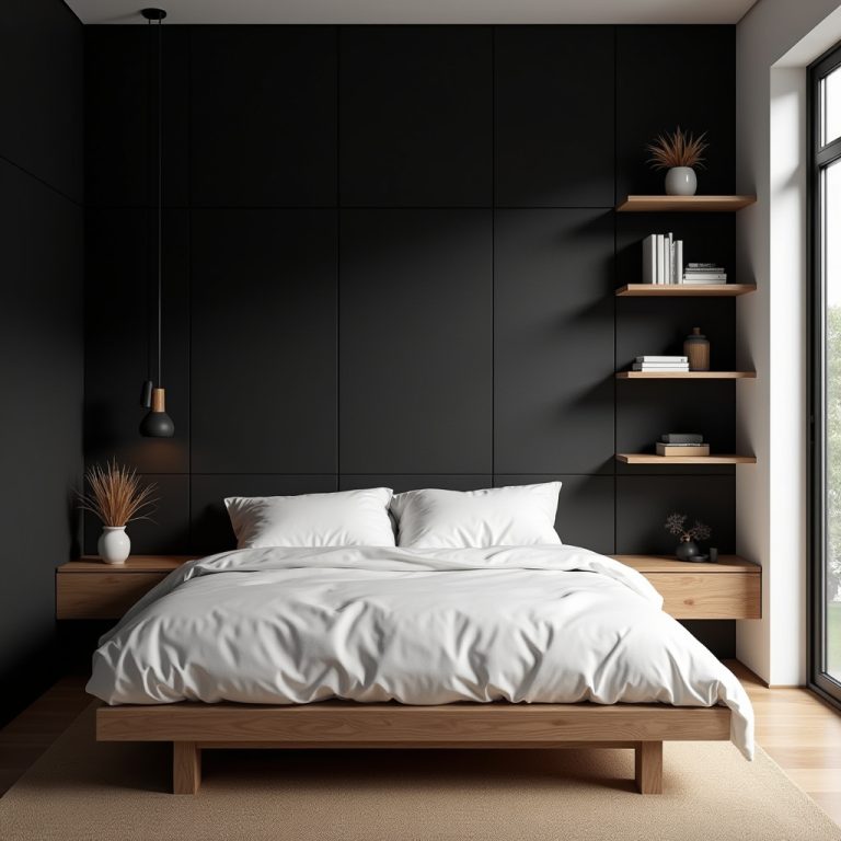 one black wall bedroom 1