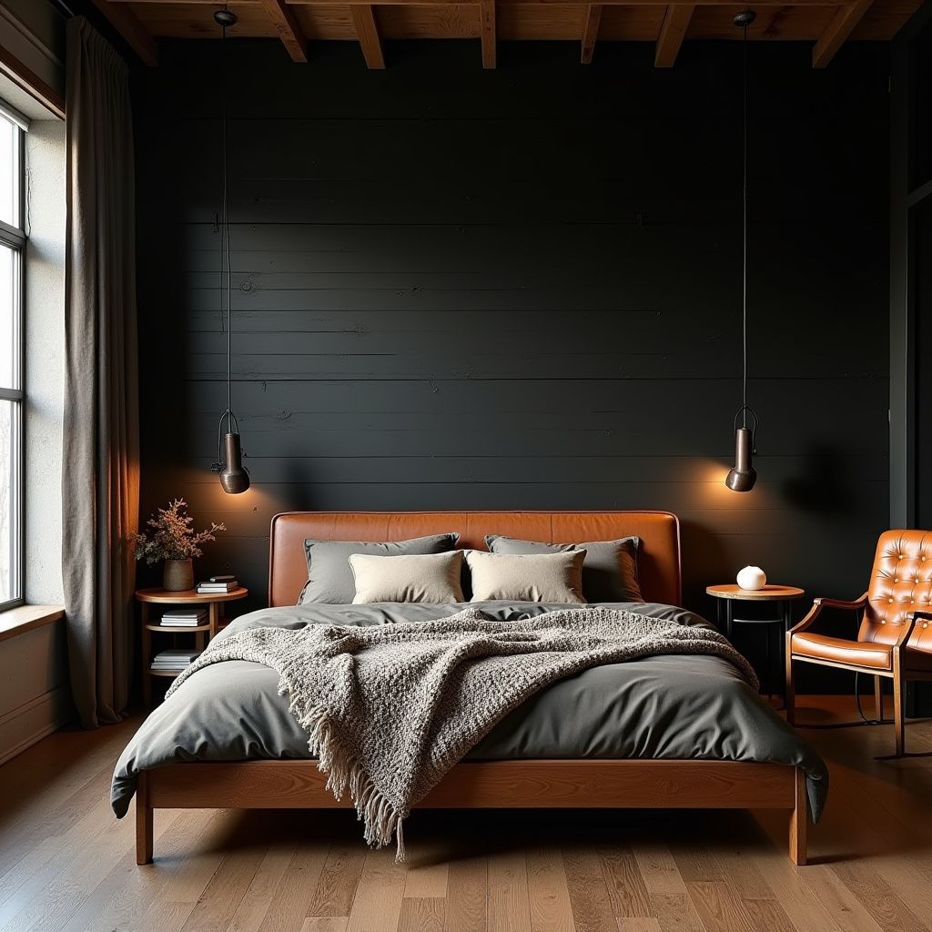 one black wall bedroom 17