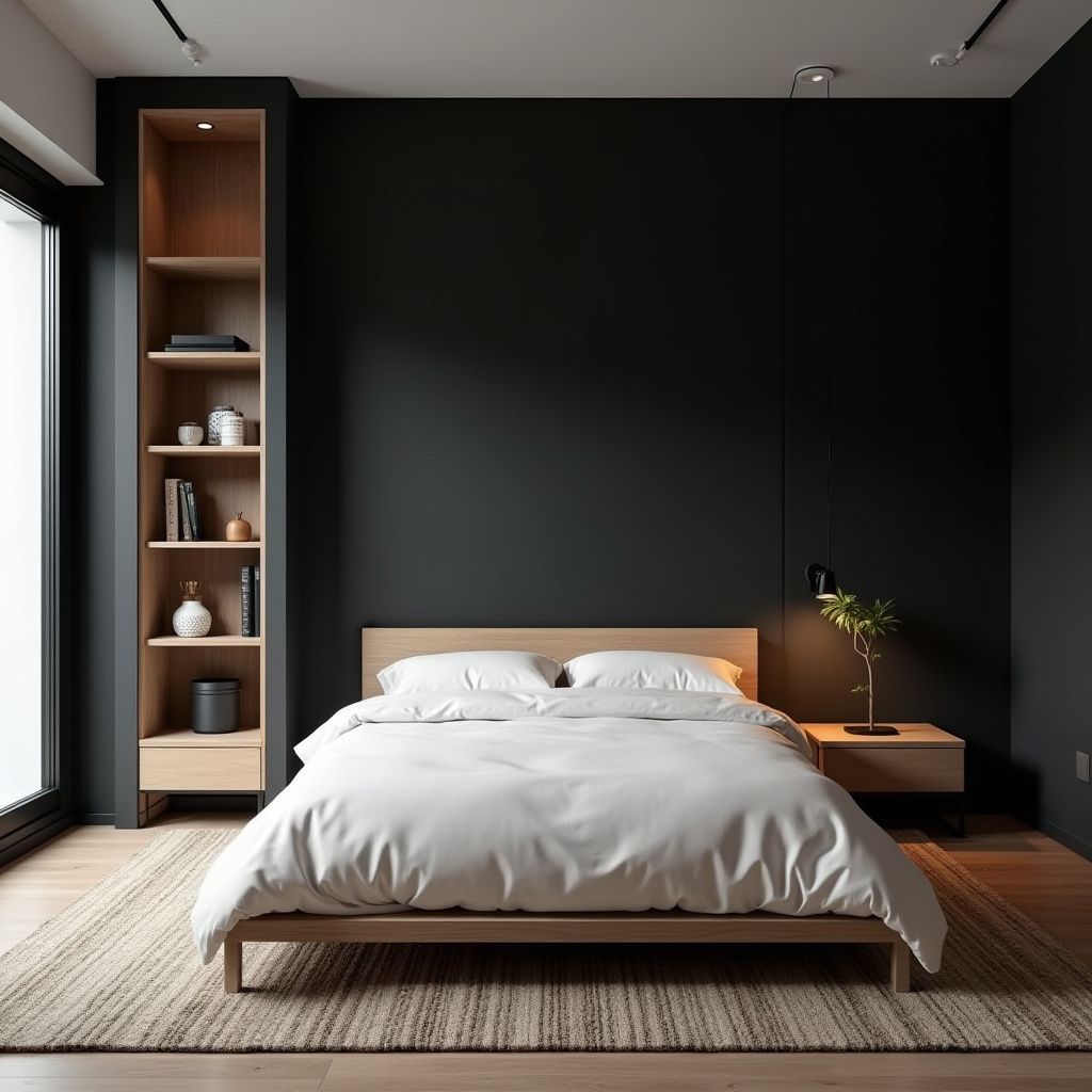 one black wall bedroom 2