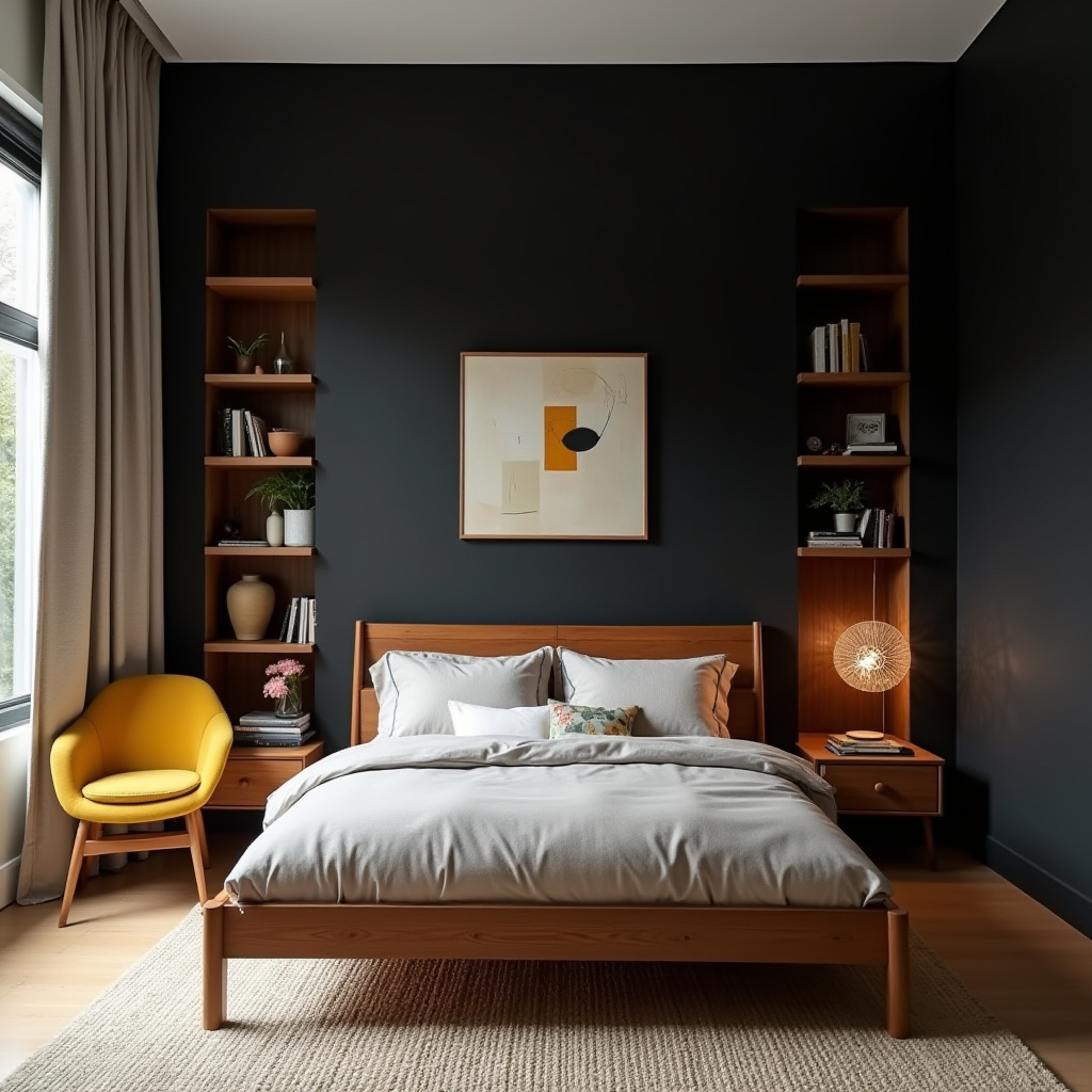 one black wall bedroom 23