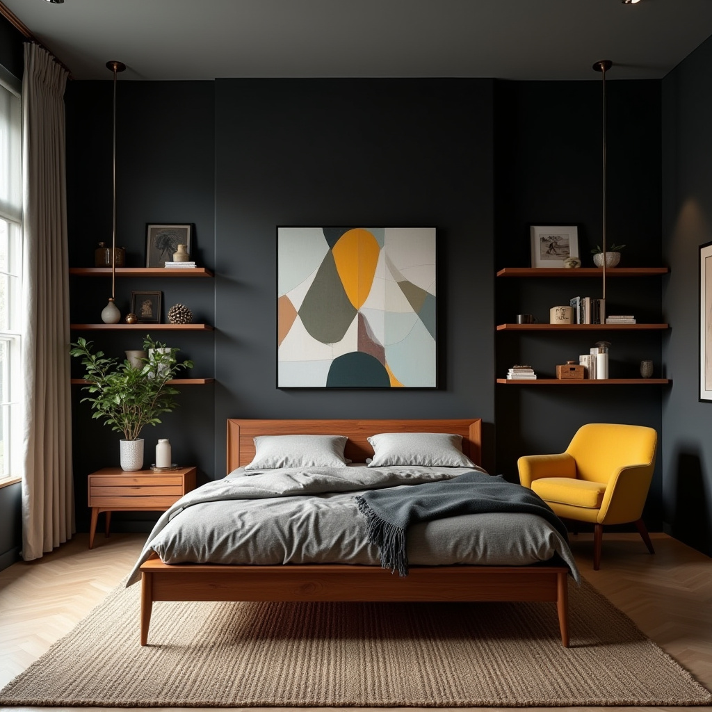 one black wall bedroom 24