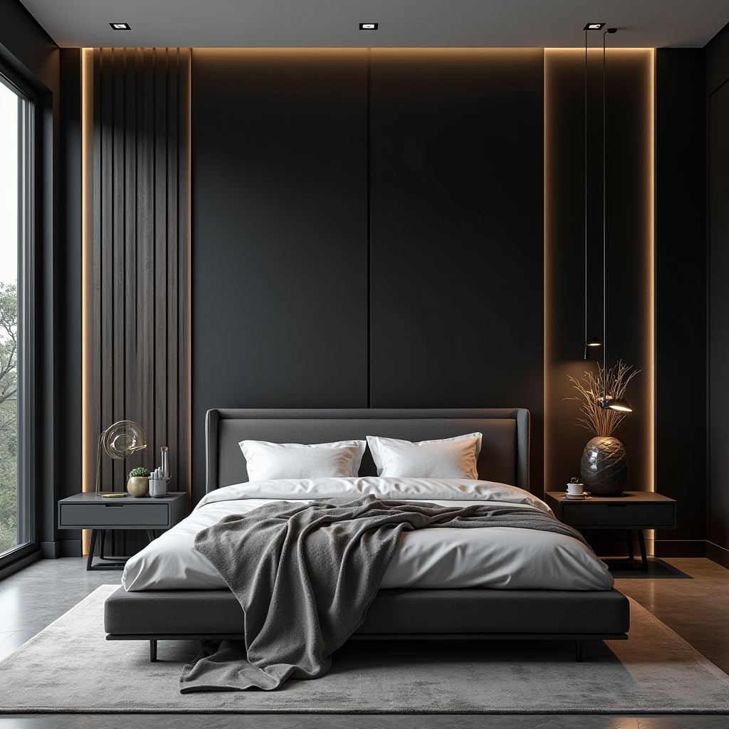 one black wall bedroom 27