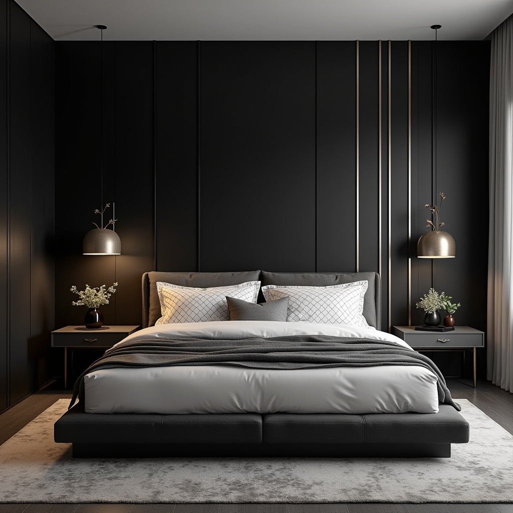 one black wall bedroom 28