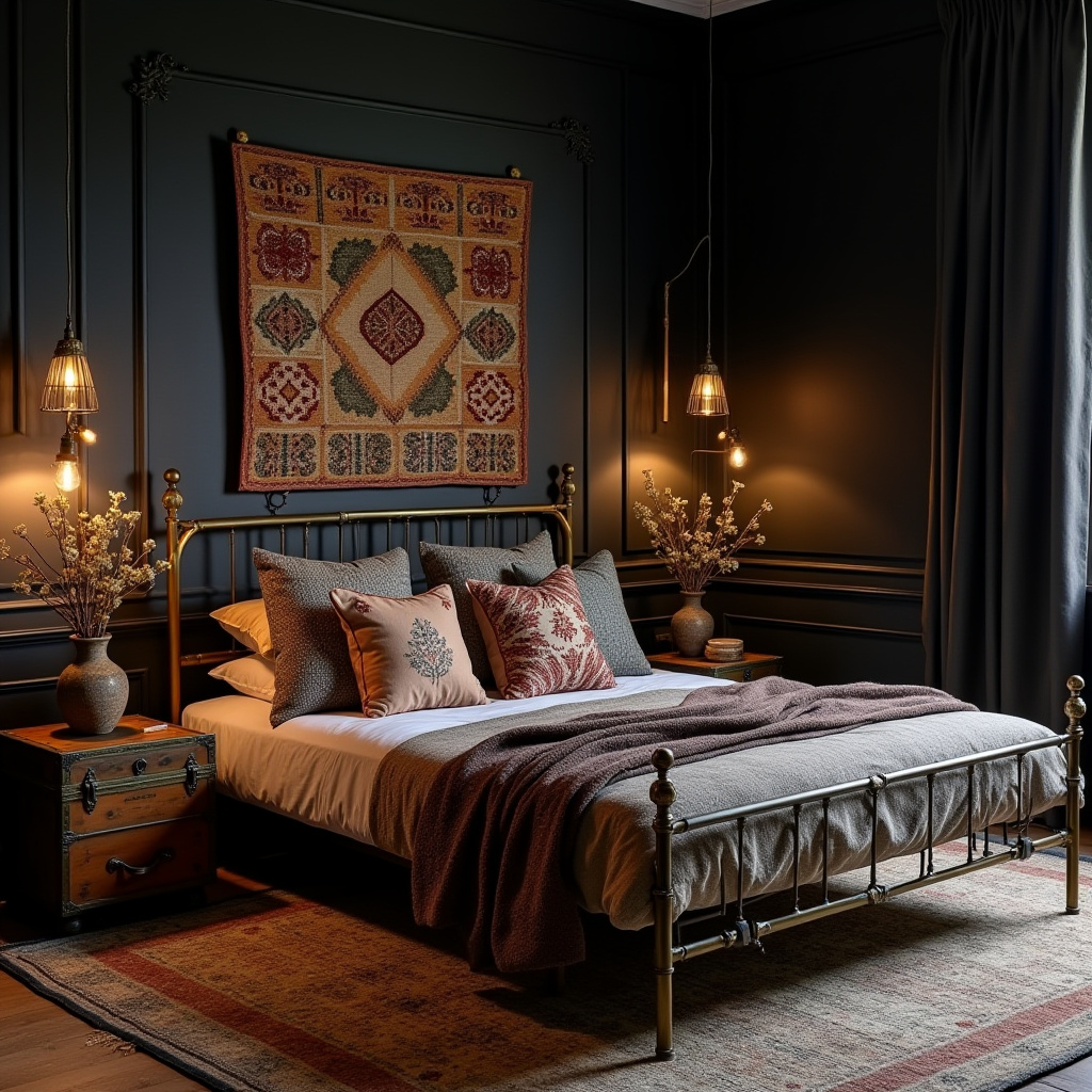 one black wall bedroom 32