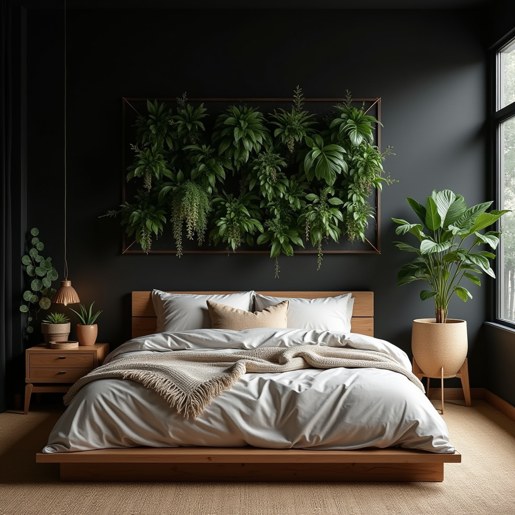 one black wall bedroom 33