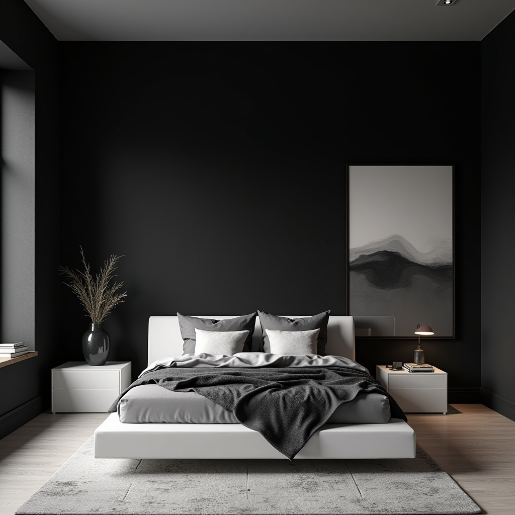 one black wall bedroom 35