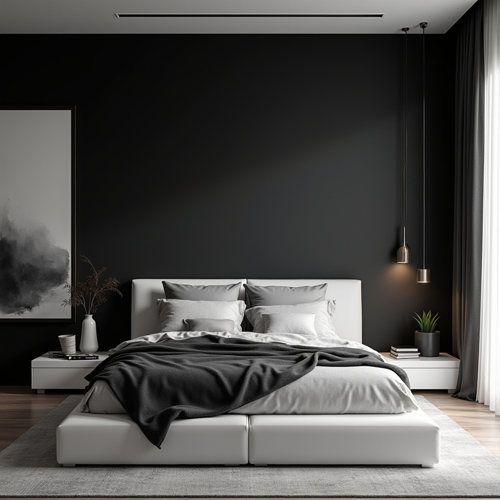 one black wall bedroom 36