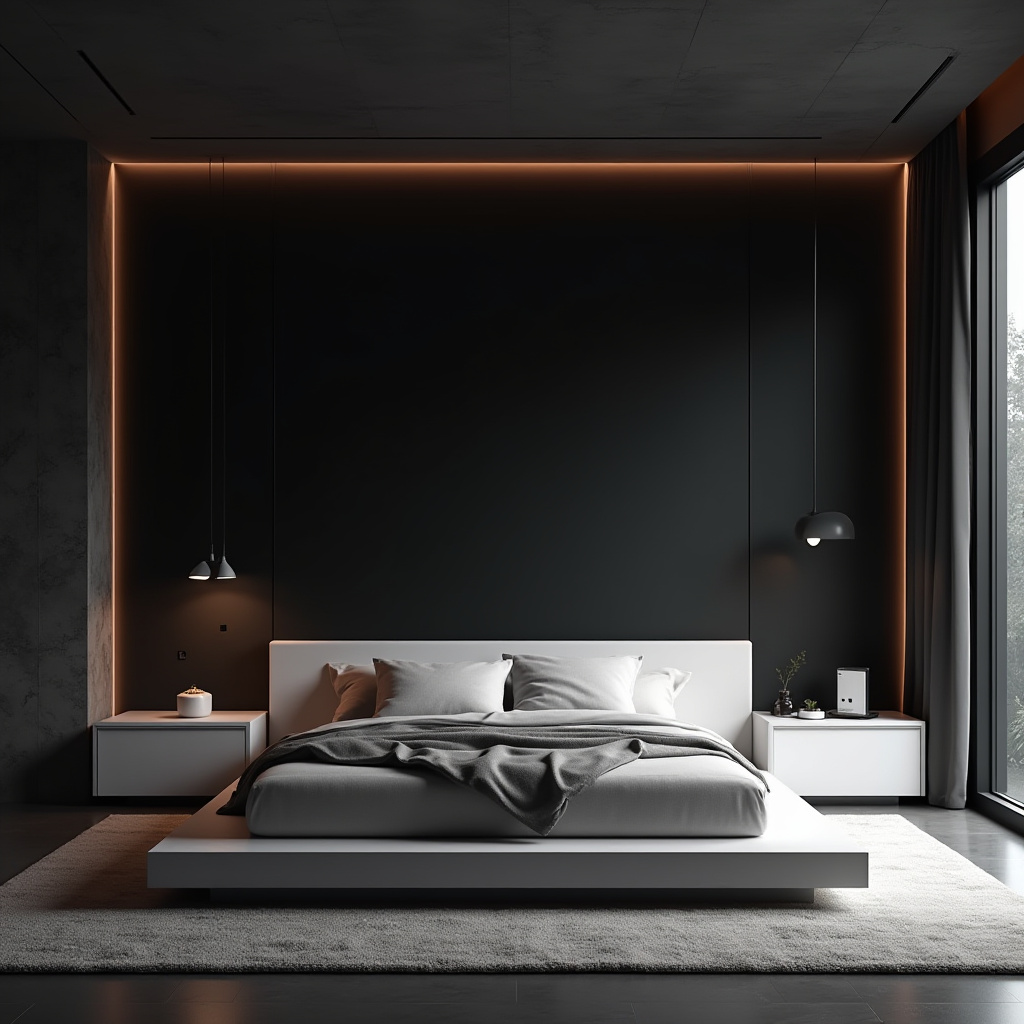 one black wall bedroom 39