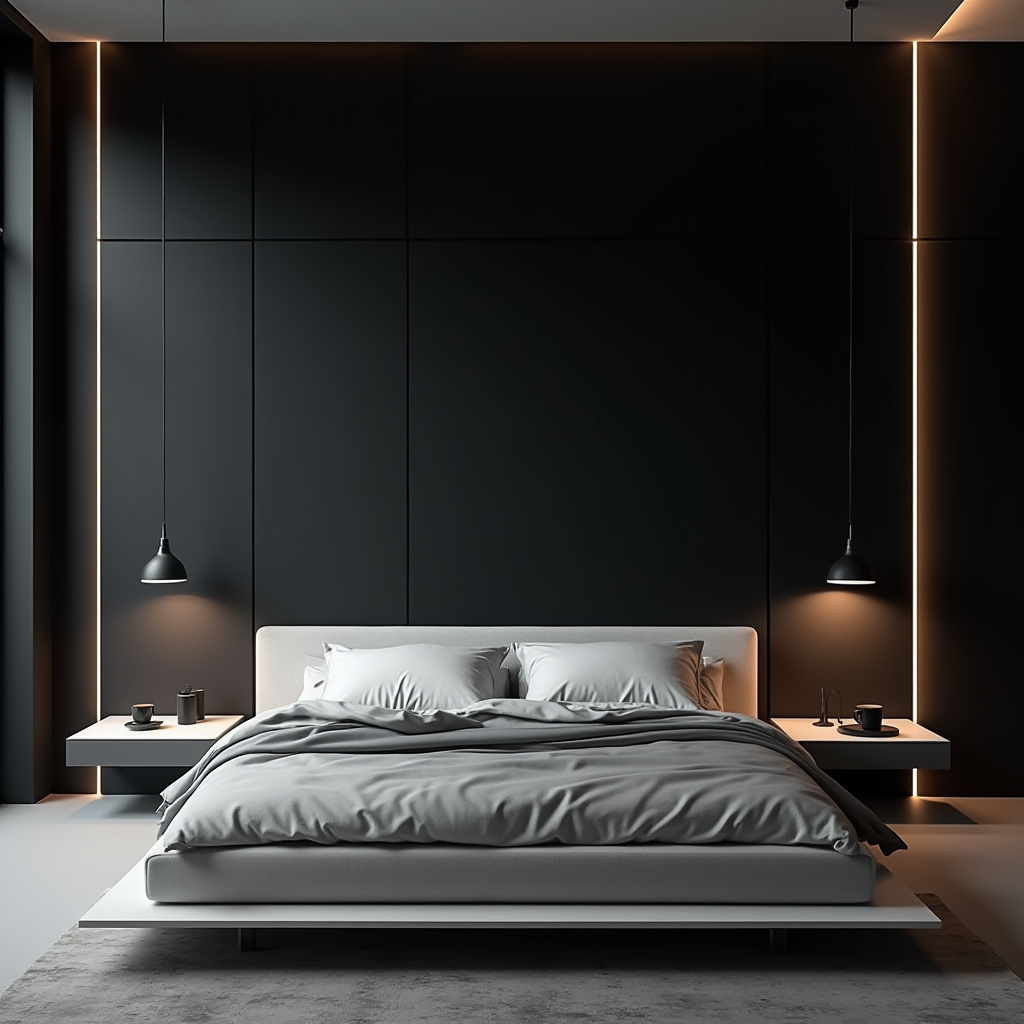 one black wall bedroom 40