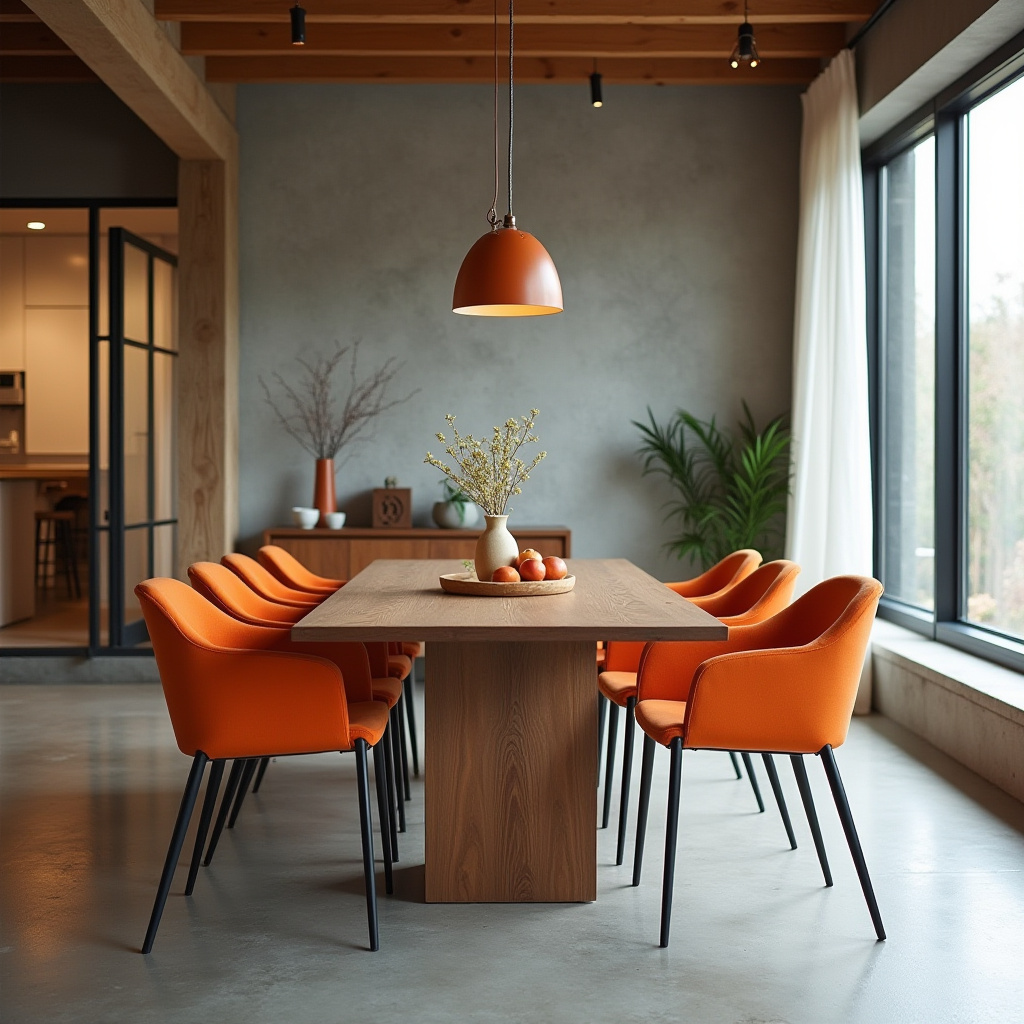 orange dining chairs 1