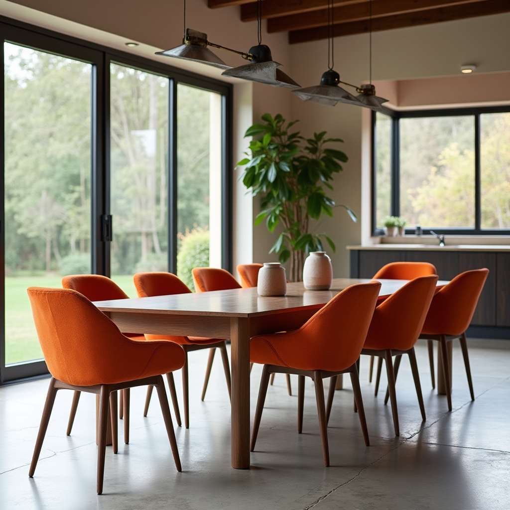 orange dining chairs 2