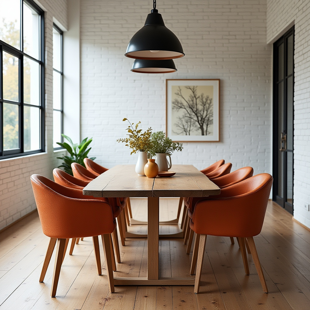 orange dining chairs 23
