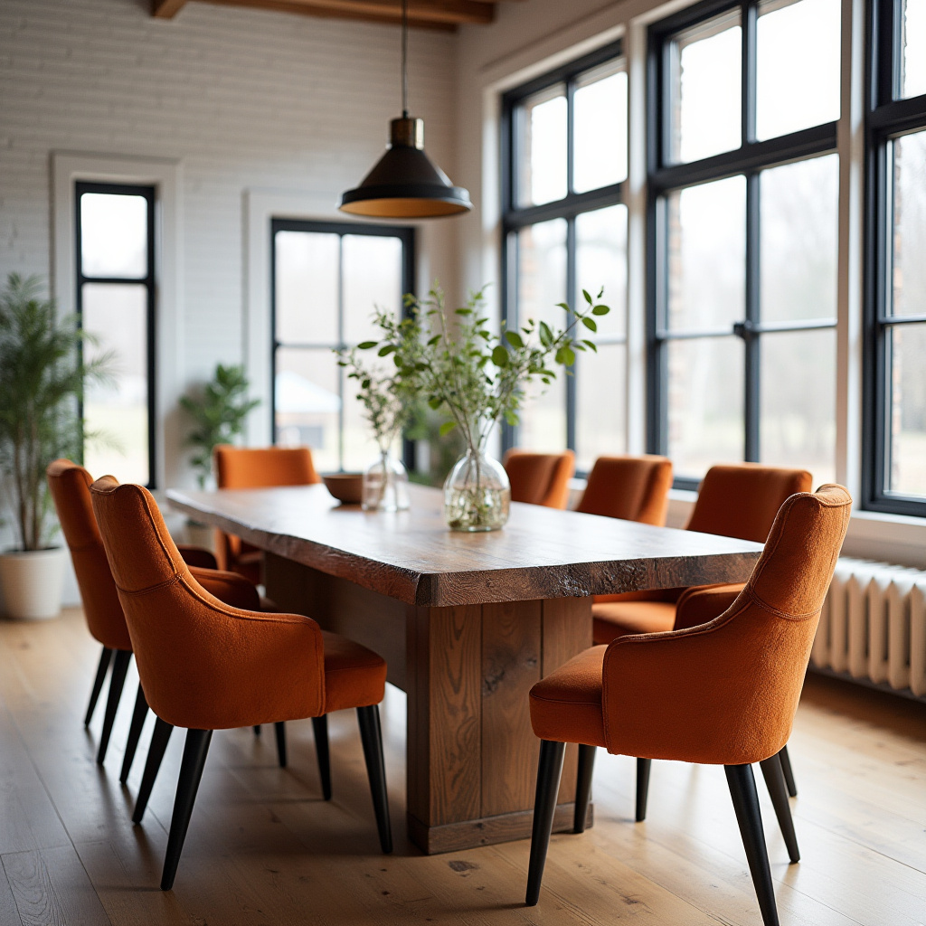 orange dining chairs 24