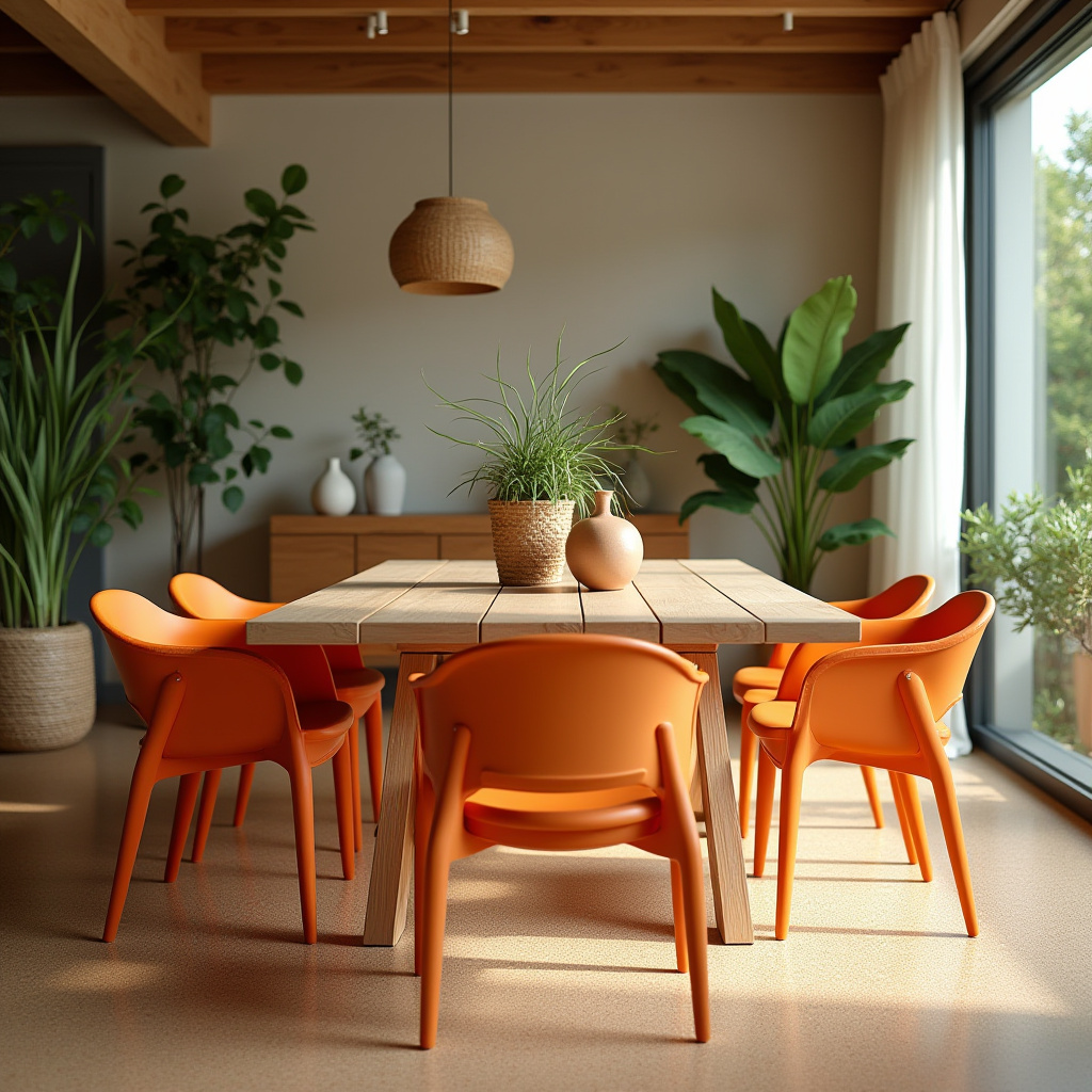 orange dining chairs 32