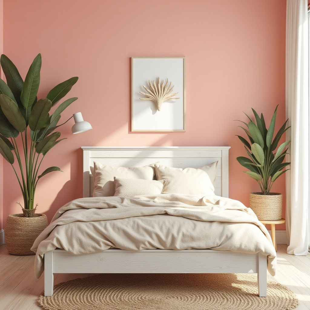 pink accent wall bedroom 10
