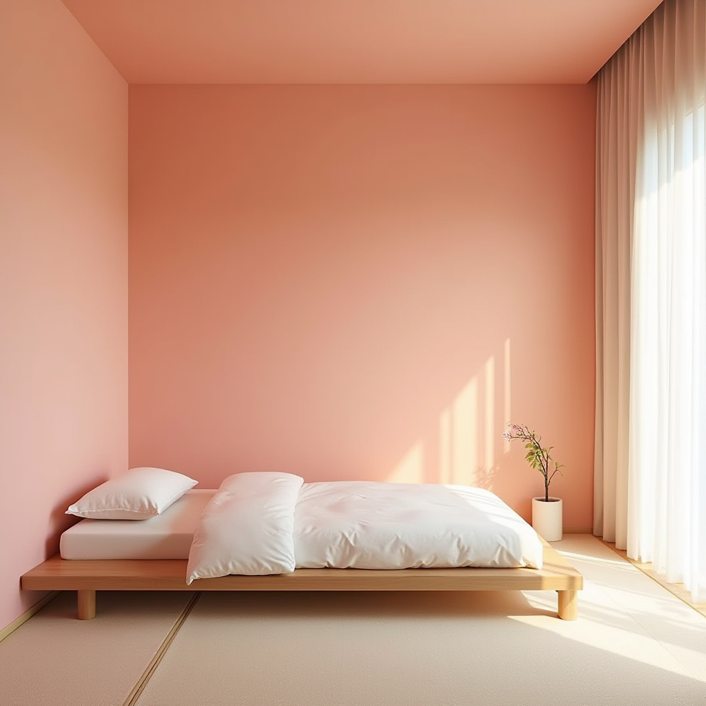 pink accent wall bedroom 16