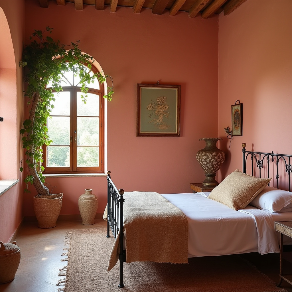 pink accent wall bedroom 25
