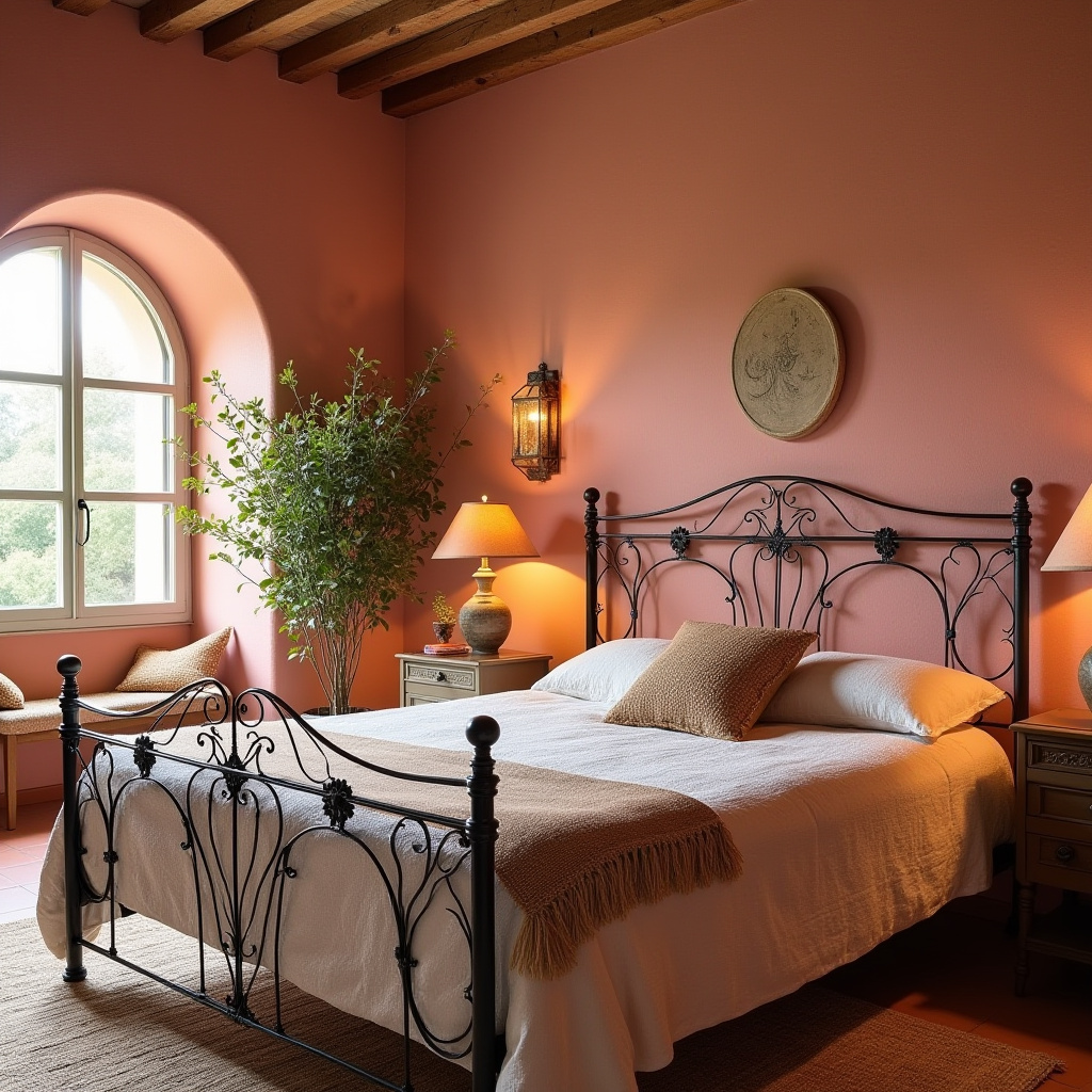 pink accent wall bedroom 26