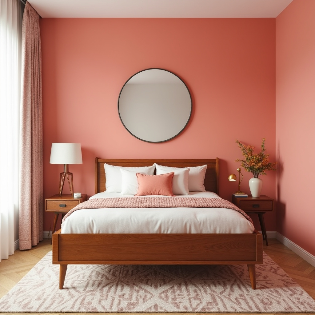 pink accent wall bedroom 28