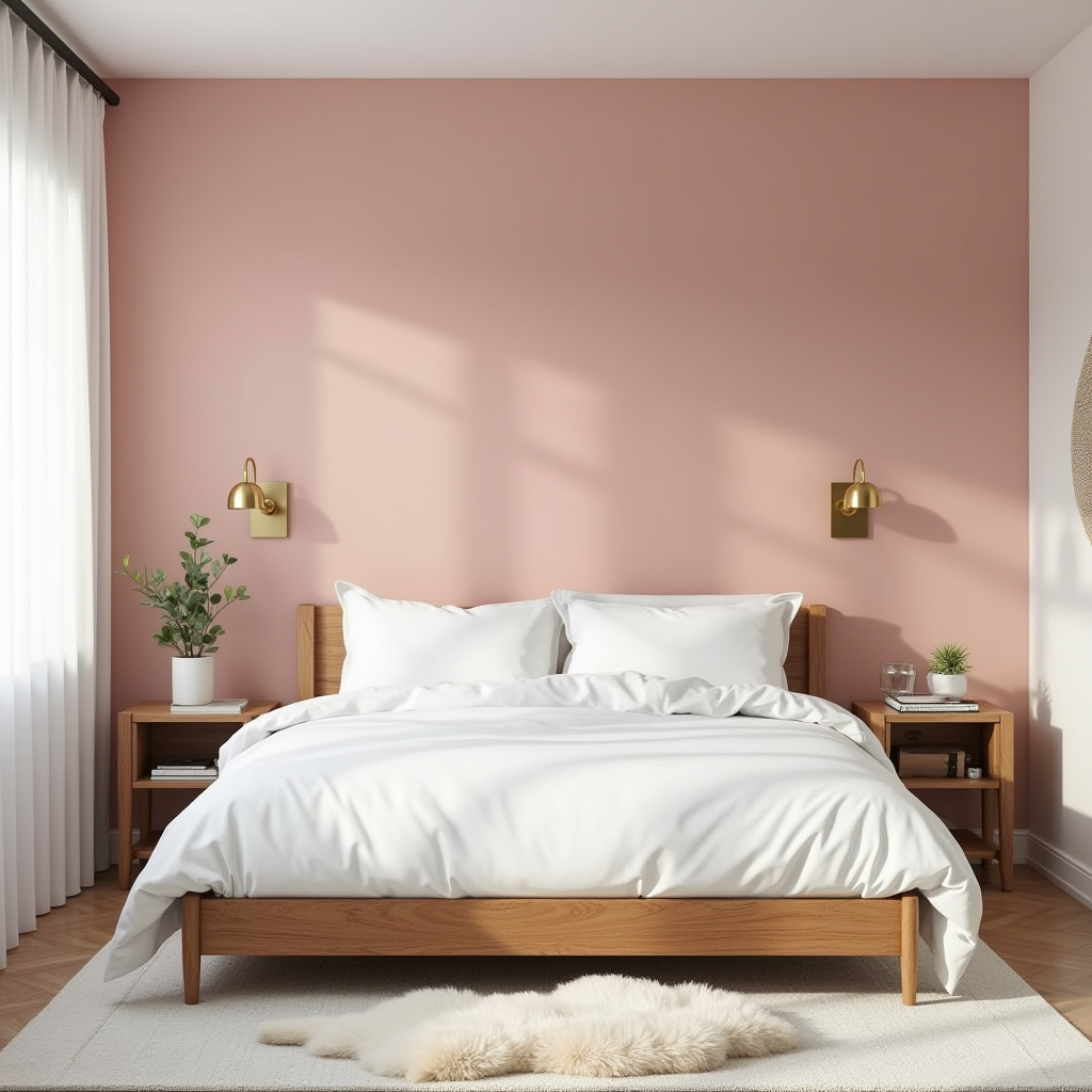 pink accent wall bedroom 3