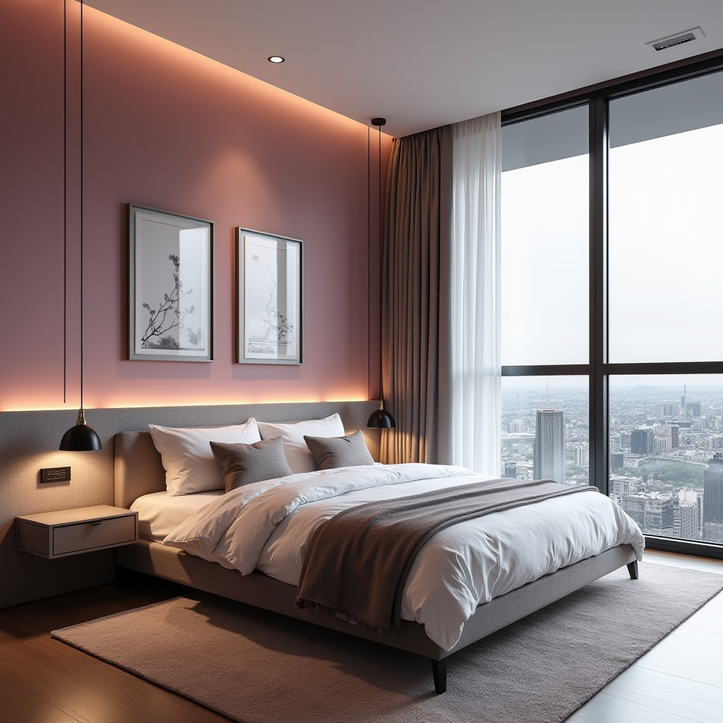 pink accent wall bedroom 30