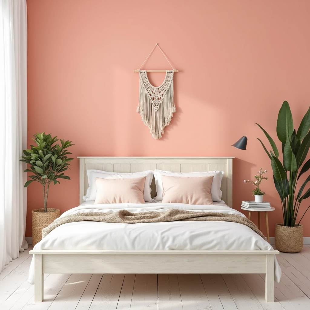 pink accent wall bedroom 35