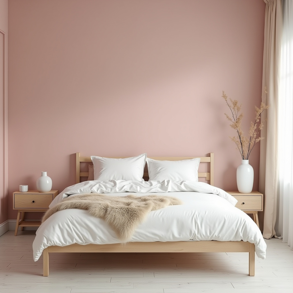 pink accent wall bedroom 38