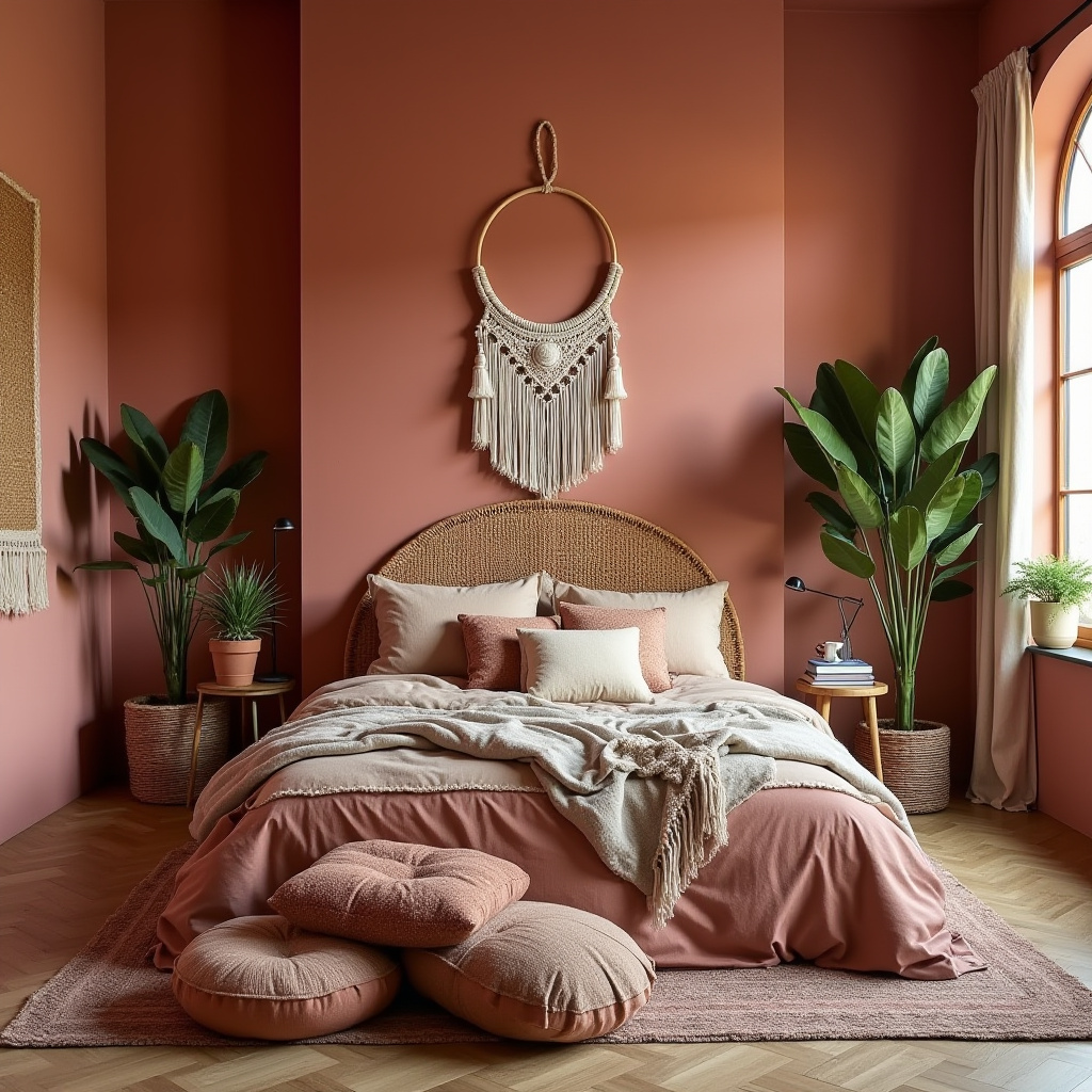 pink accent wall bedroom 5
