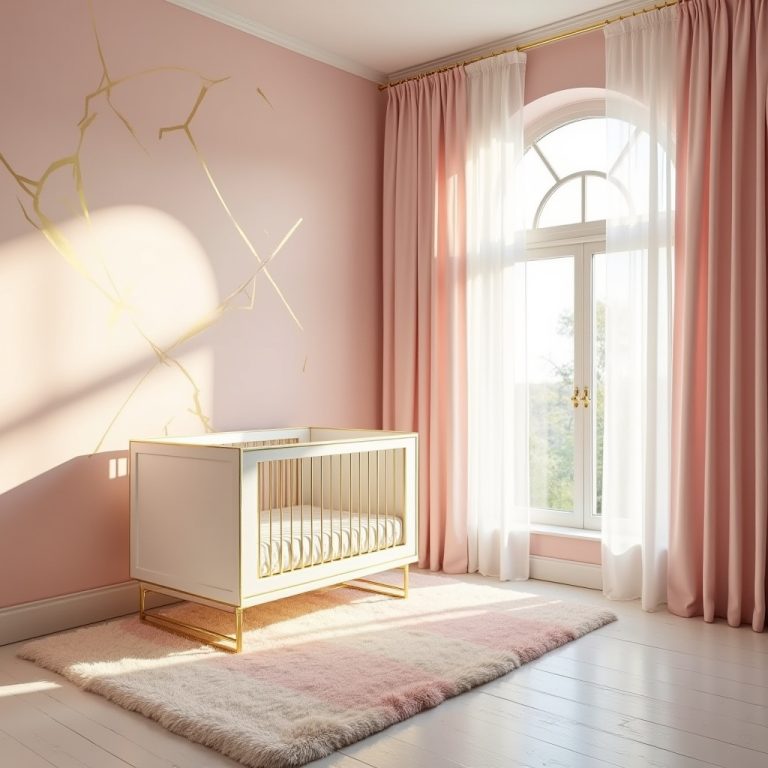 pink and gold nursery 1