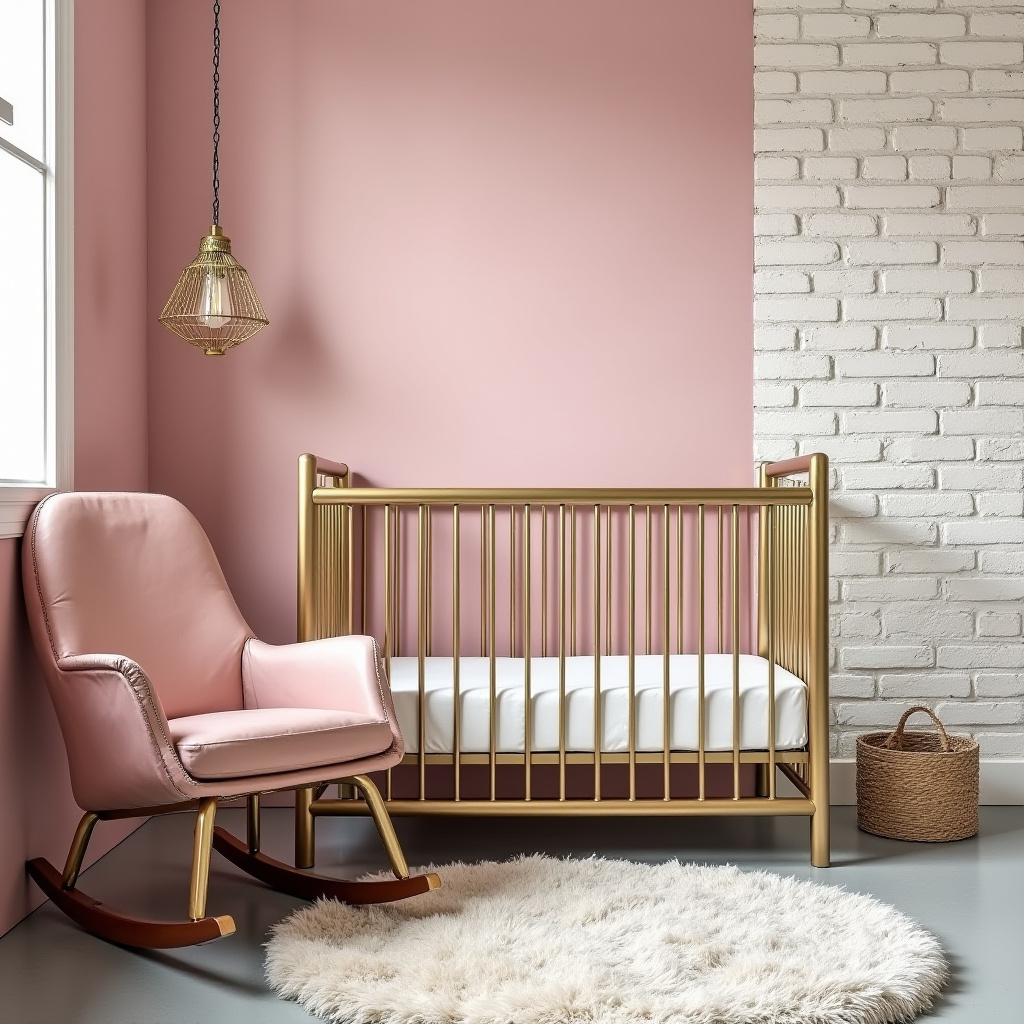 pink and gold nursery 14