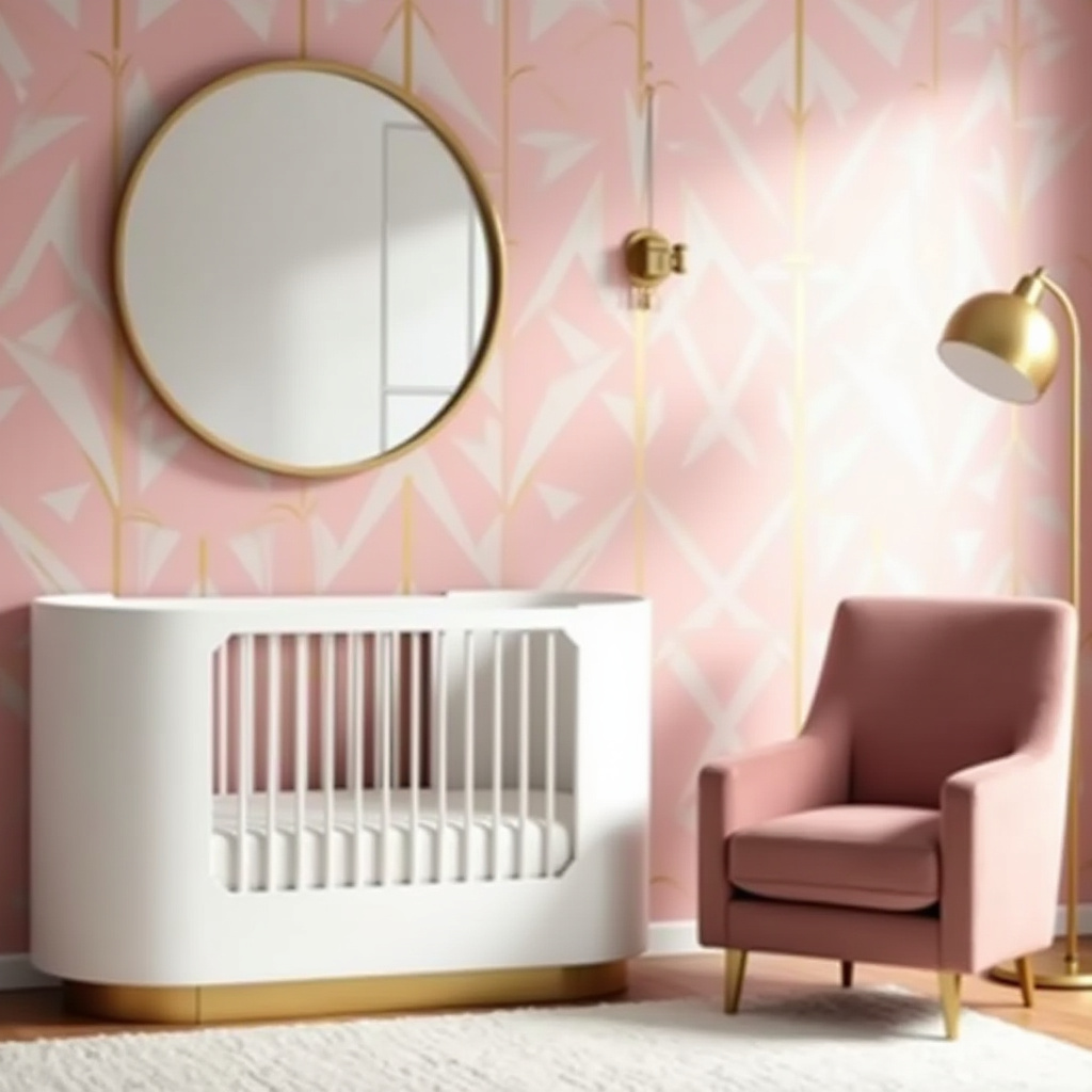 pink and gold nursery 17