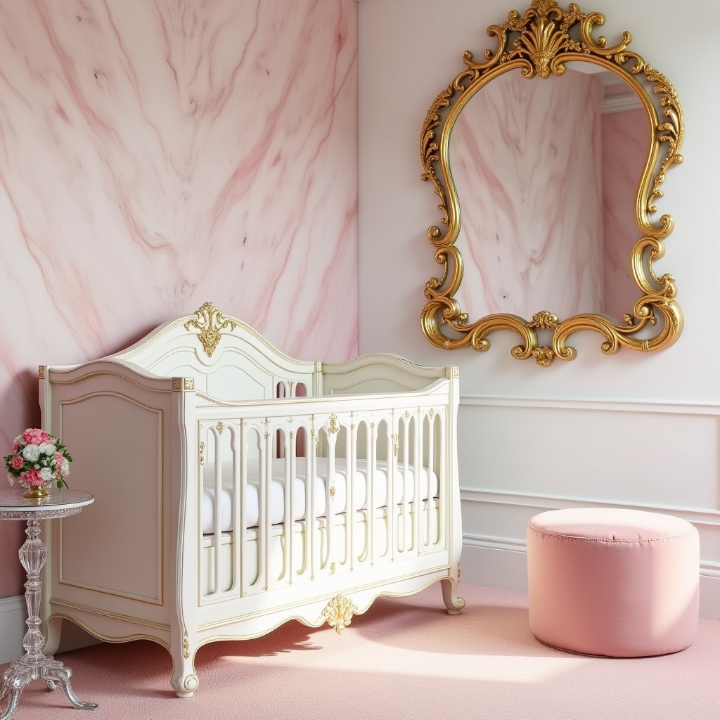 pink and gold nursery 23