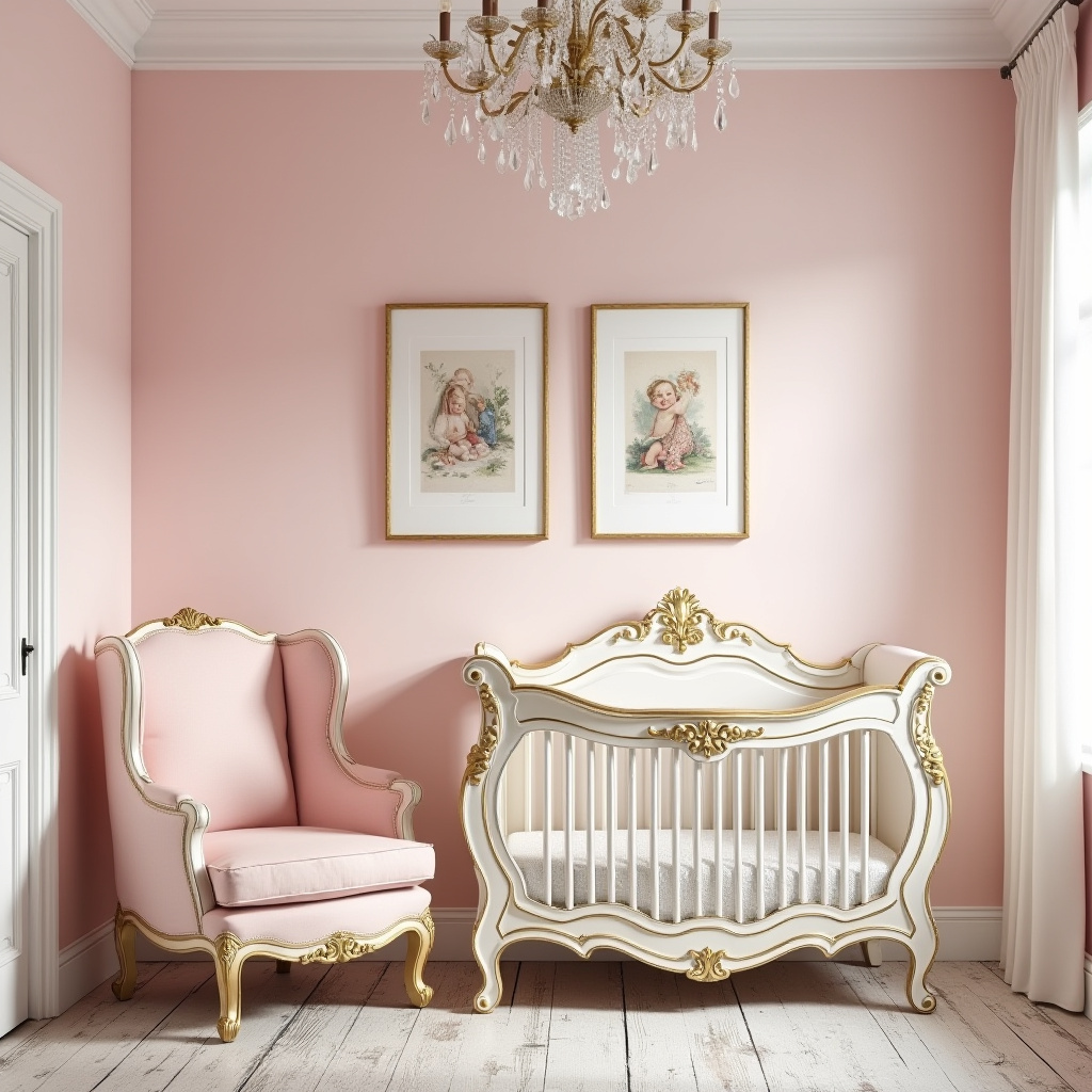 pink and gold nursery 27