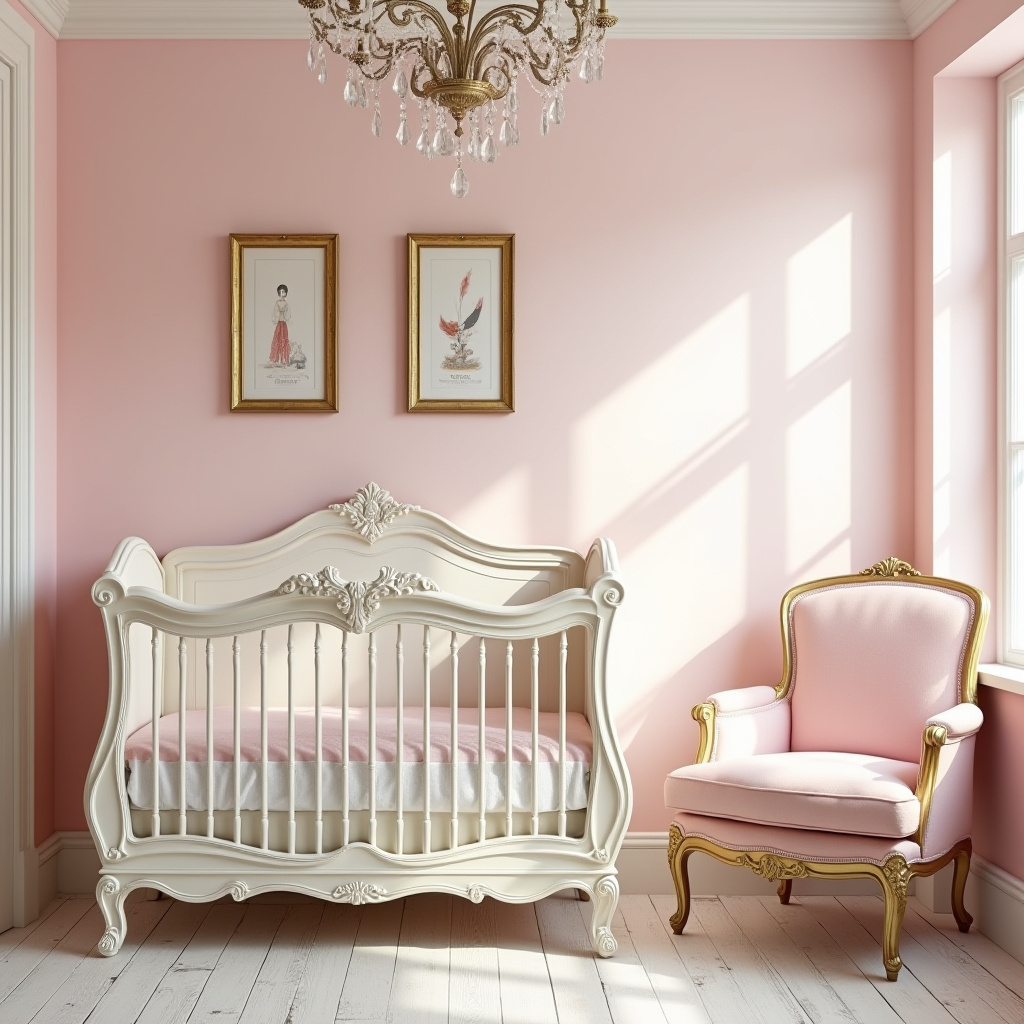 pink and gold nursery 28