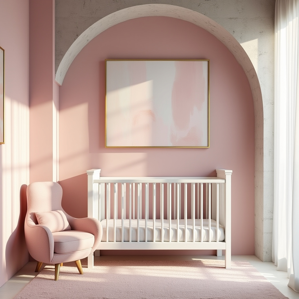 pink and gold nursery 32