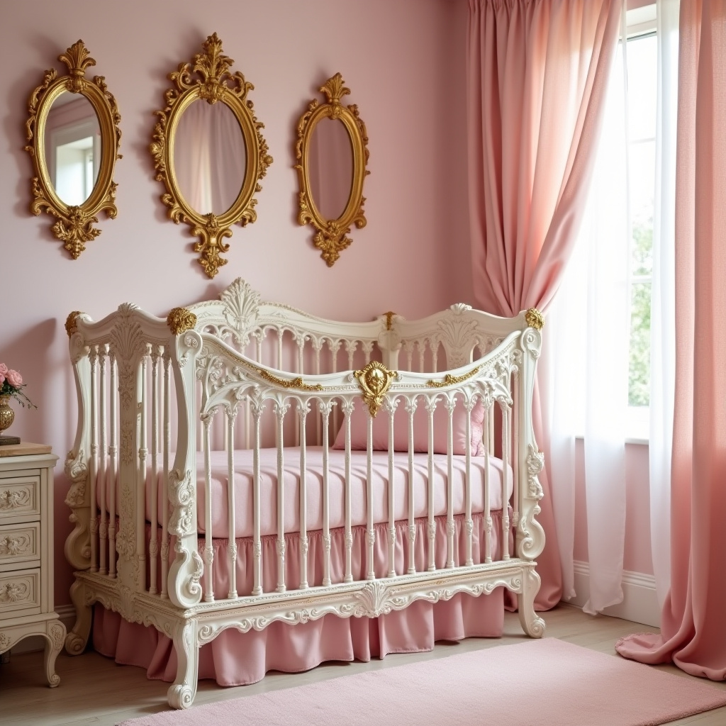 pink and gold nursery 33