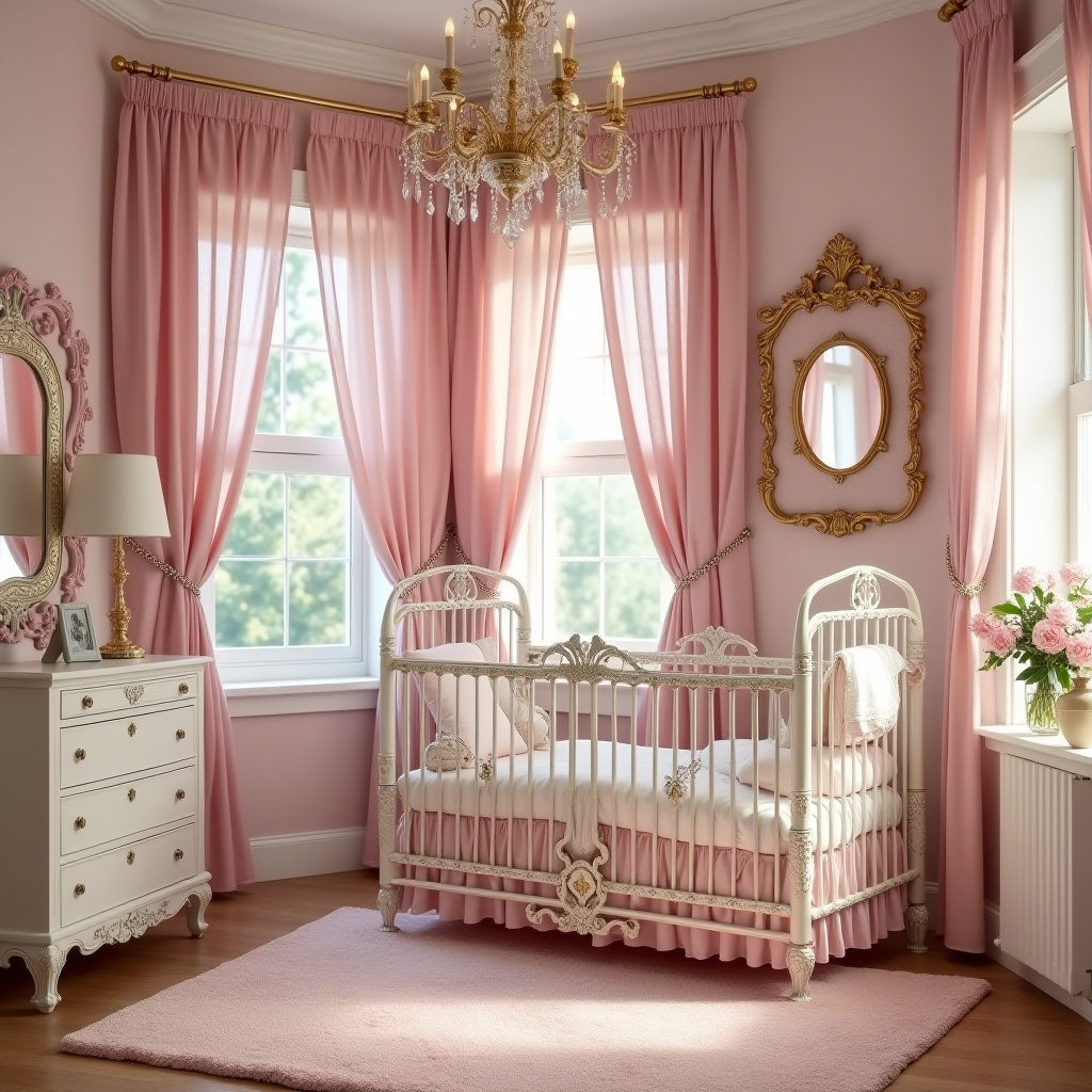 pink and gold nursery 34