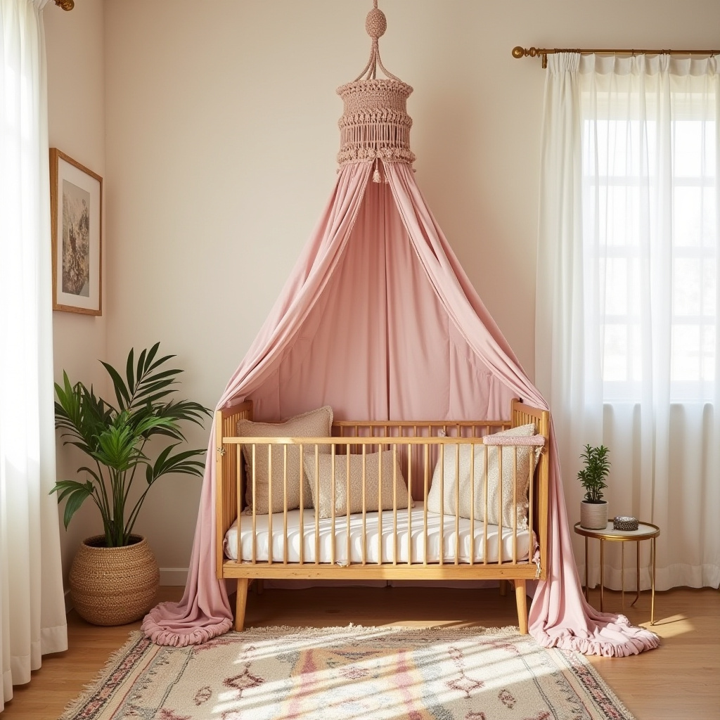 pink and gold nursery 35