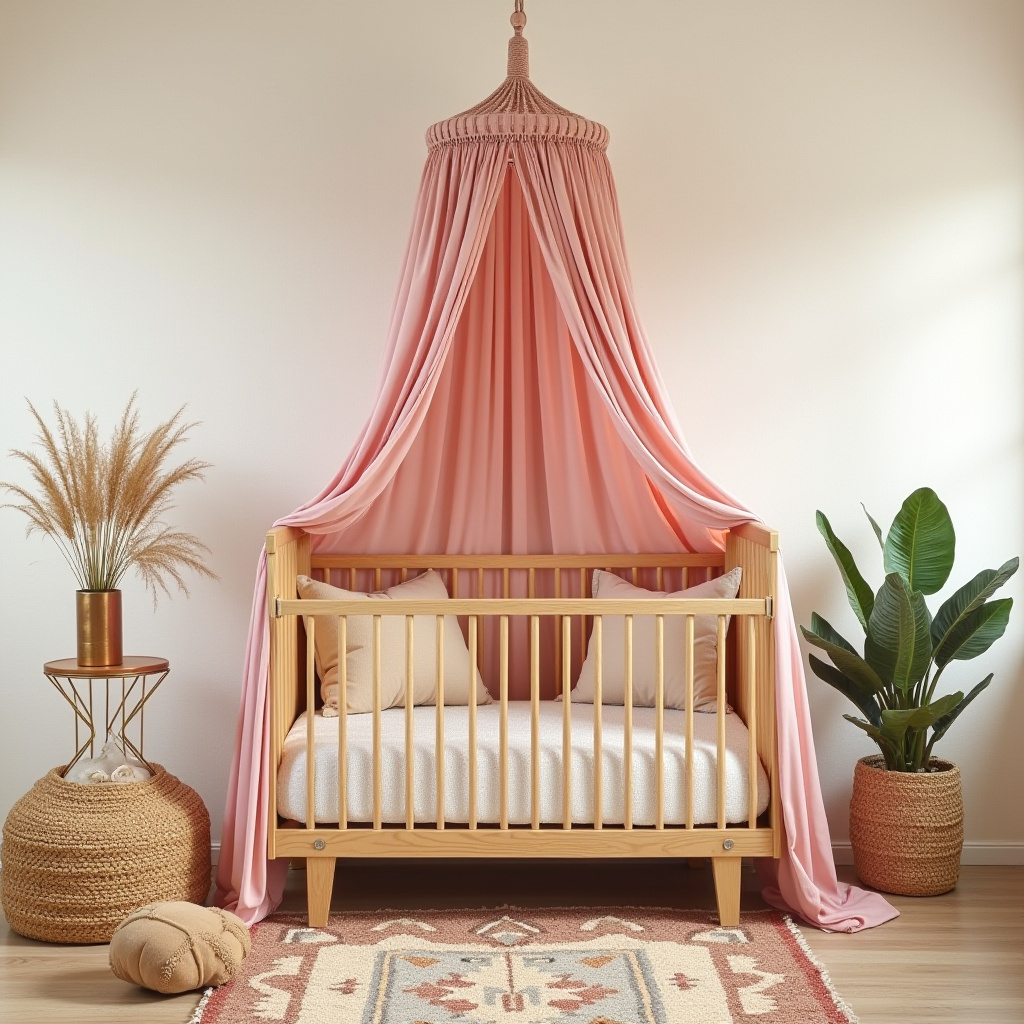pink and gold nursery 36