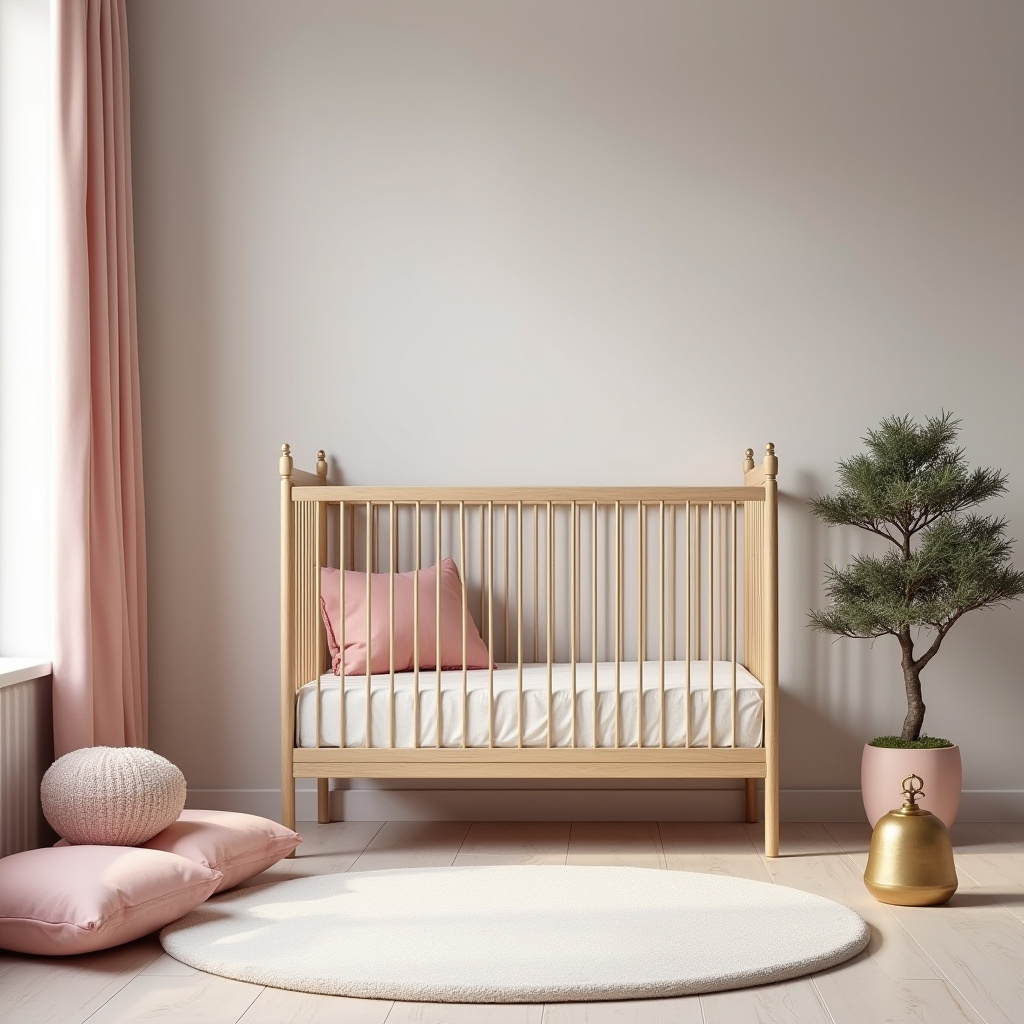 pink and gold nursery 37