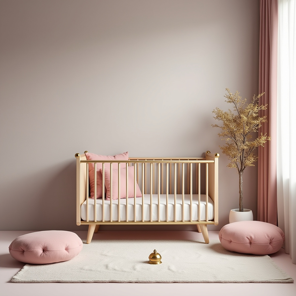 pink and gold nursery 38