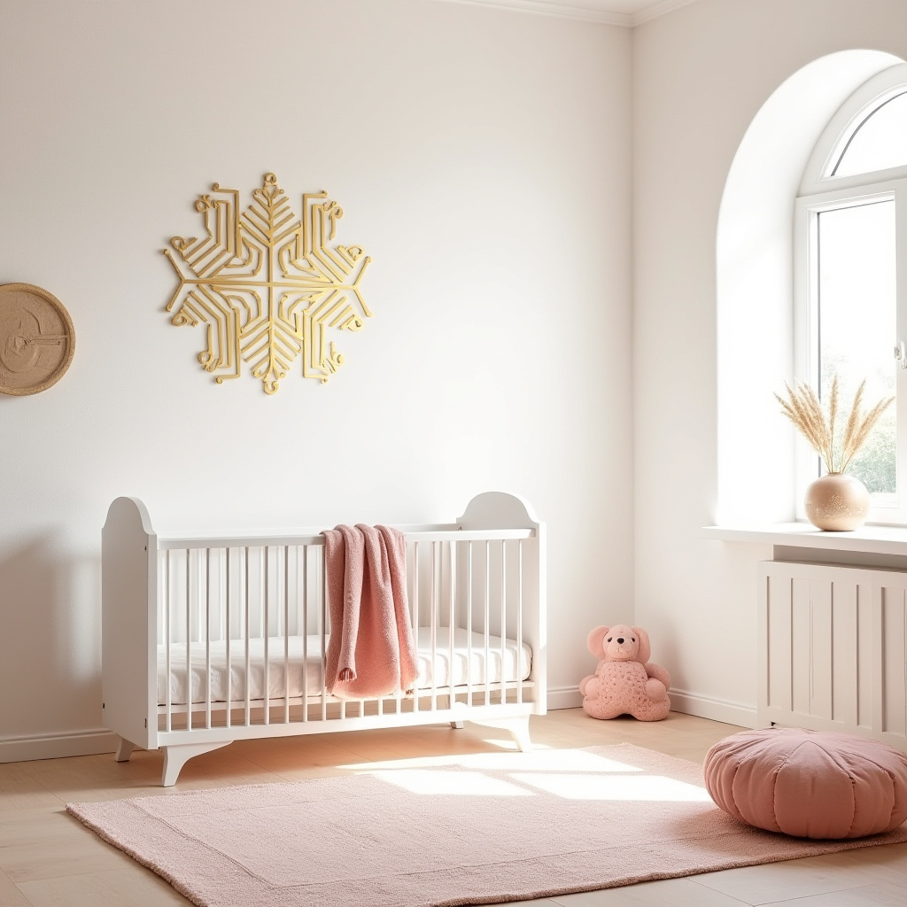 pink and gold nursery 39