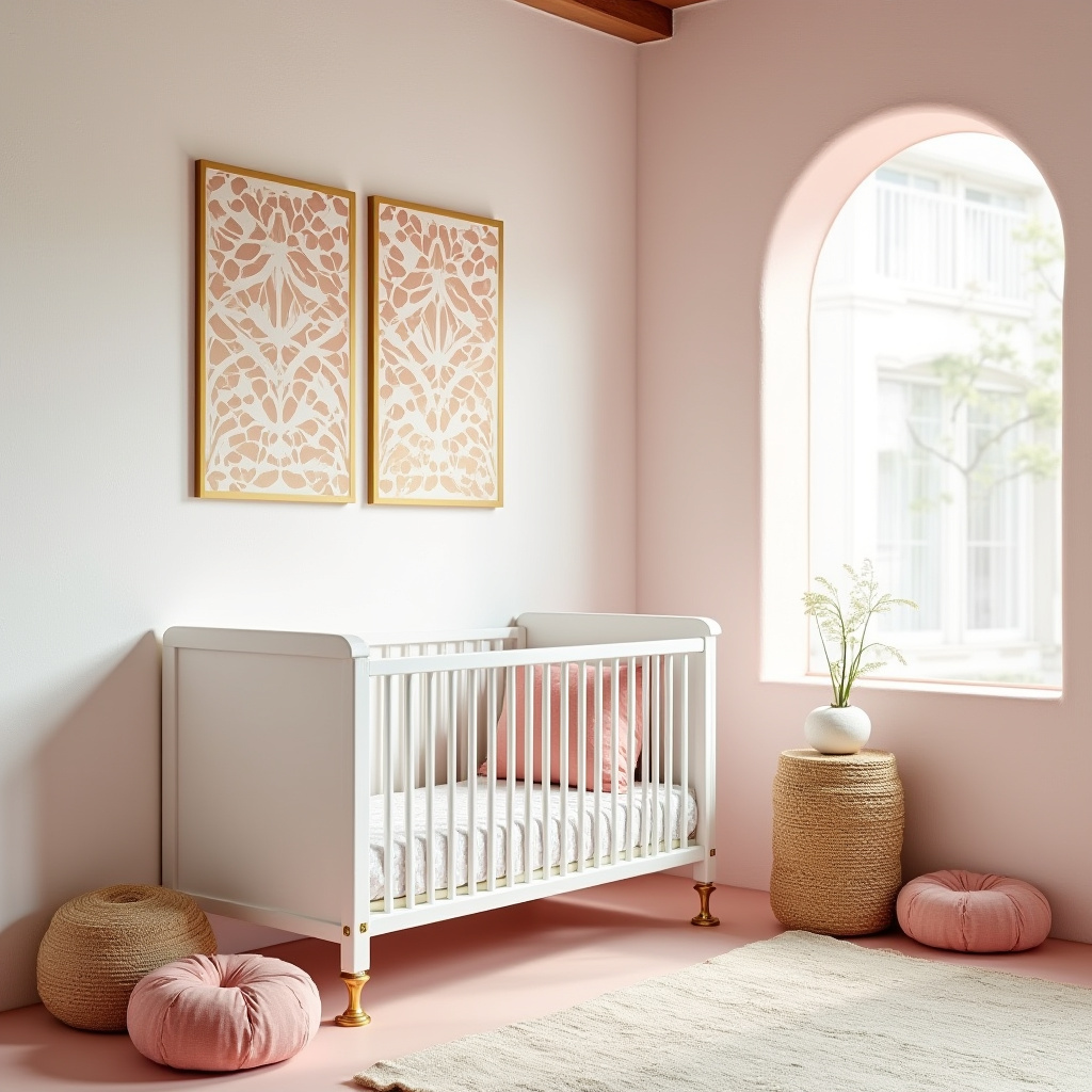 pink and gold nursery 40