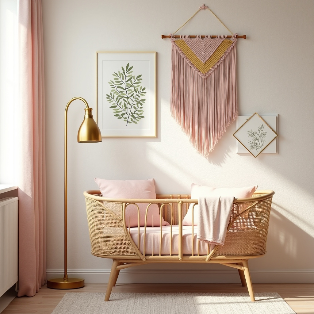 pink and gold nursery 7