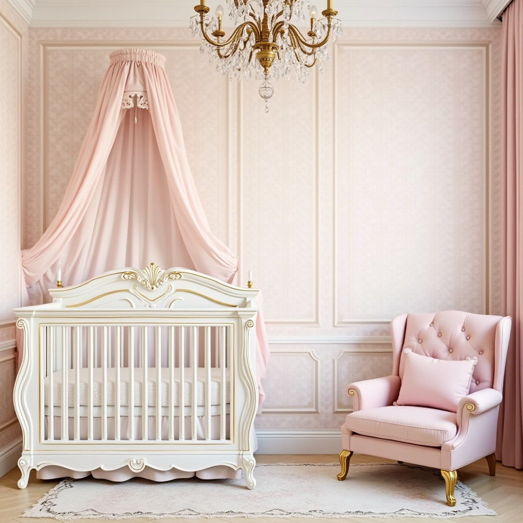 pink and gold nursery 9