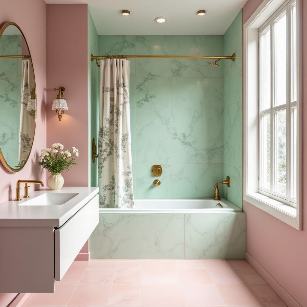pink and green bathroom ideas 1