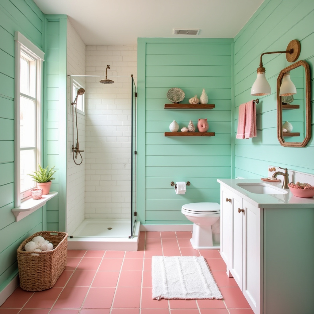 pink and green bathroom ideas 17
