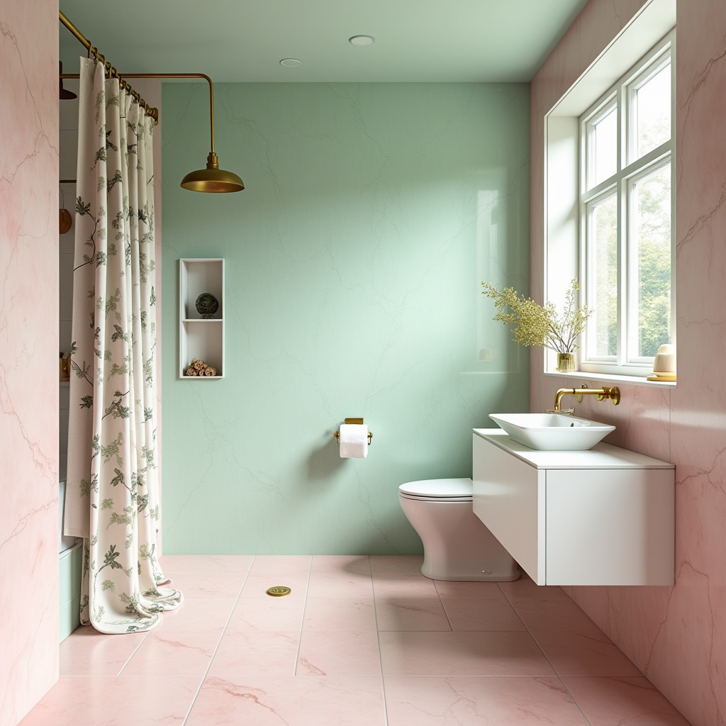 pink and green bathroom ideas 2