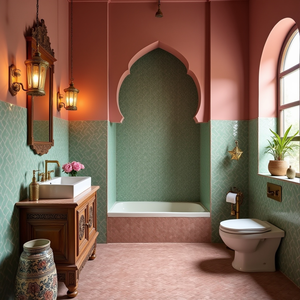 pink and green bathroom ideas 25