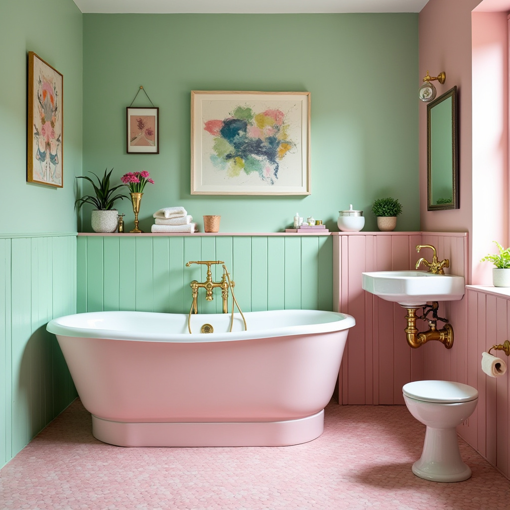 pink and green bathroom ideas 29